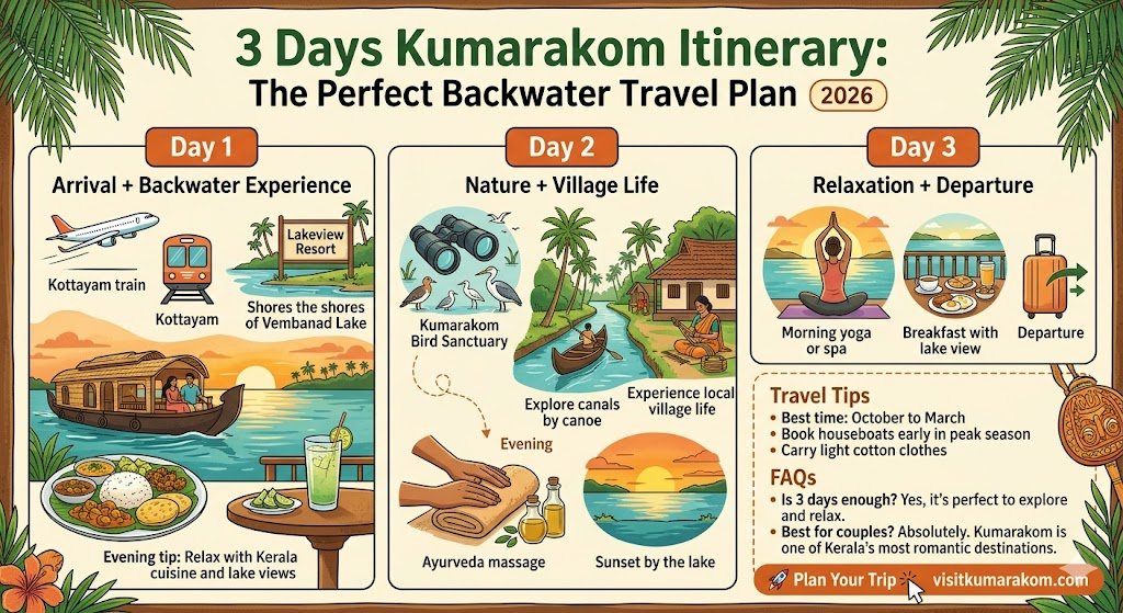 3 Days Kumarakom Itinerary: The Perfect Backwater Travel Plan (2026)