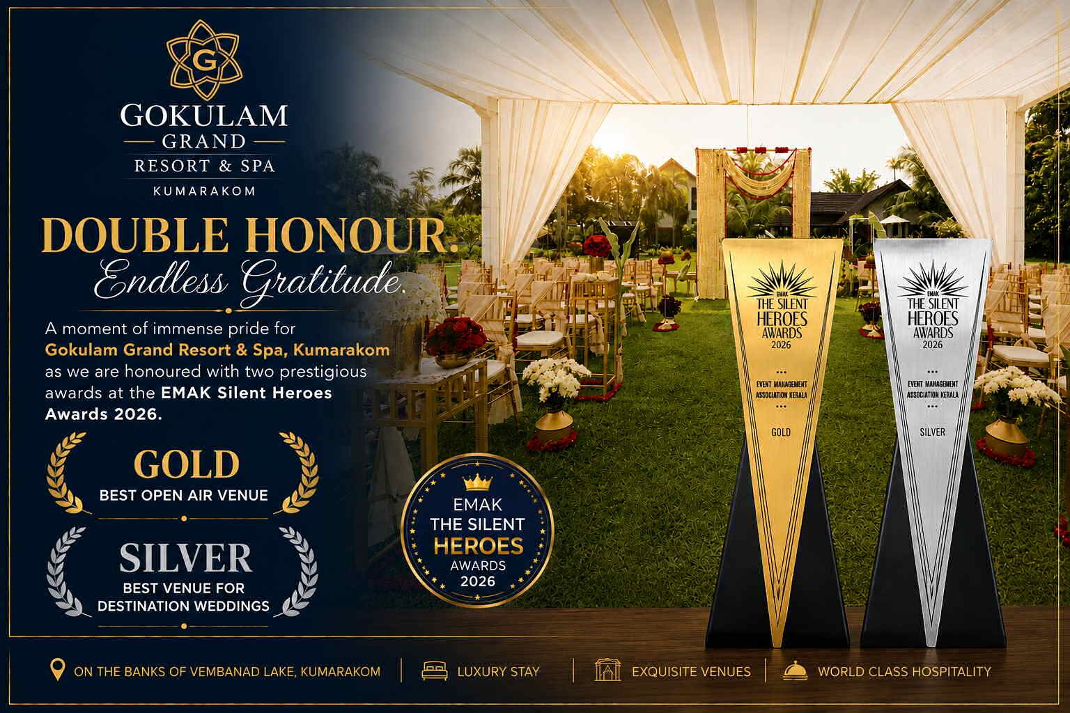 Gokulam Grand Kumarakom Wins EMAK Silent Heroes Awards 2026